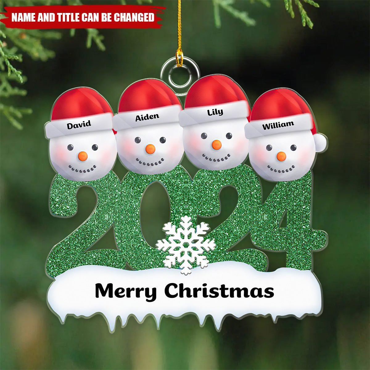Merry Christmas - Personalized Acrylic Ornament - Christmas Gift For Family, Friends