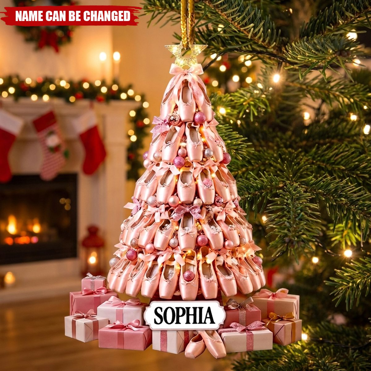 Ballet Shoe 2D Christmas Tree - Personalized Ornament