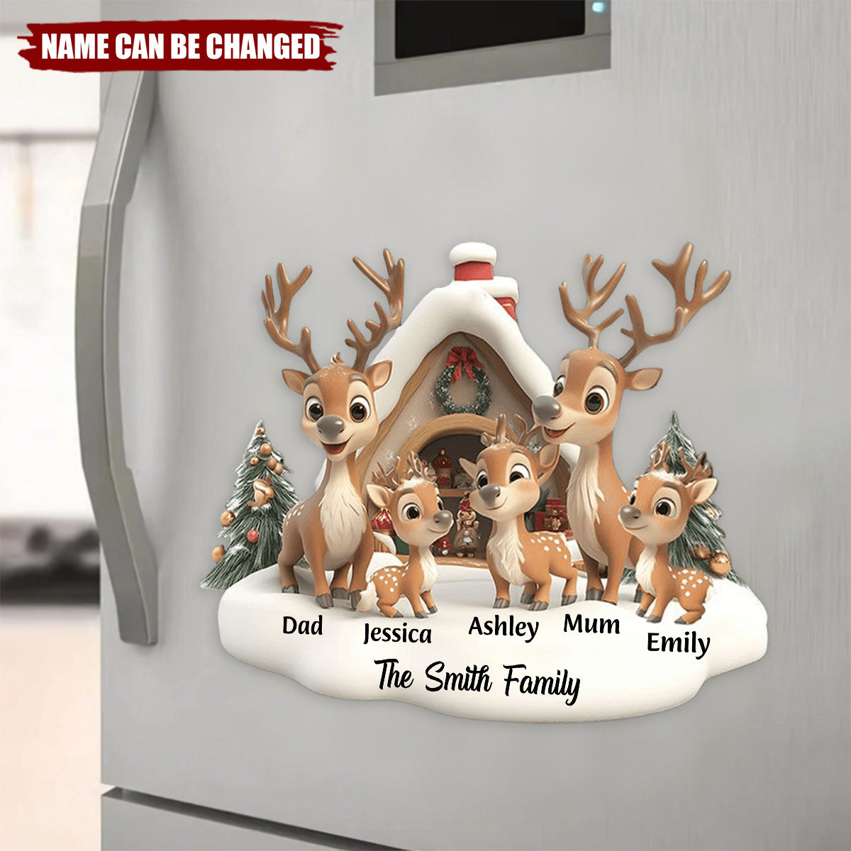 Reindeer Family - Personalized Christmas Decal, Gift For Family Members