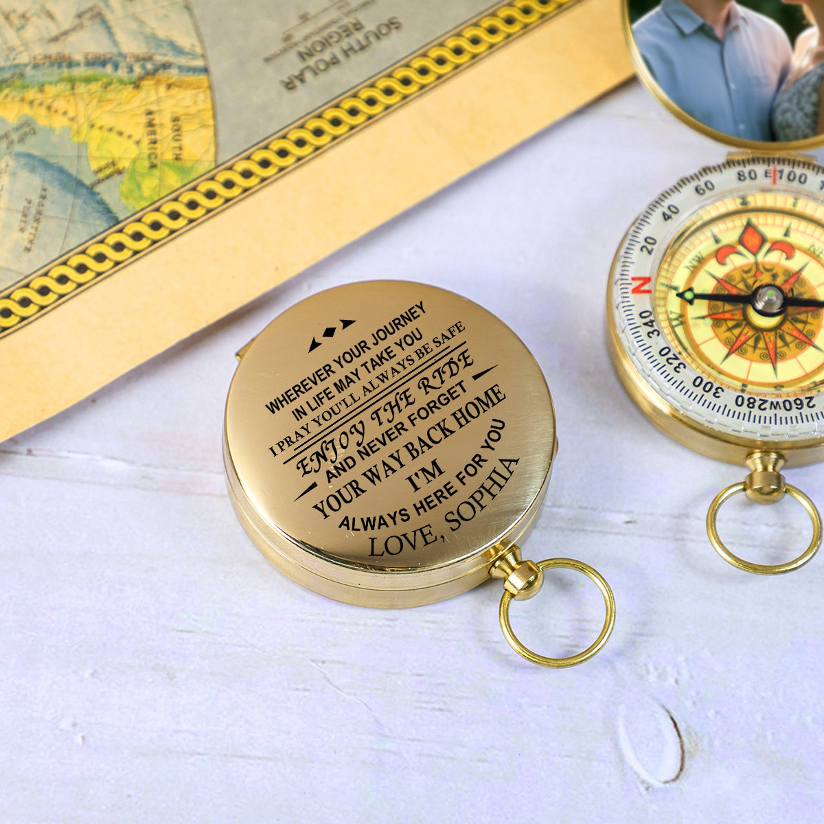 Custom Photo I'm Always Here For You - Personalized Compass