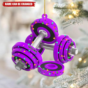 Personalized Weight Plate Ornament Fitness - Gift For Gym Christmas Ornament