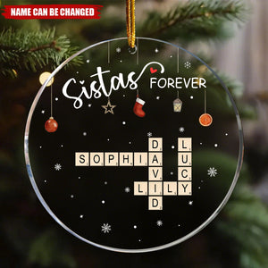 Family Forever Scrabble Custom Name - Personalized Acrylic Ornament