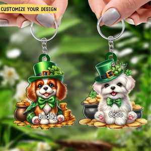 Saint Patrick Day - Personalized Cute Dog Keychain