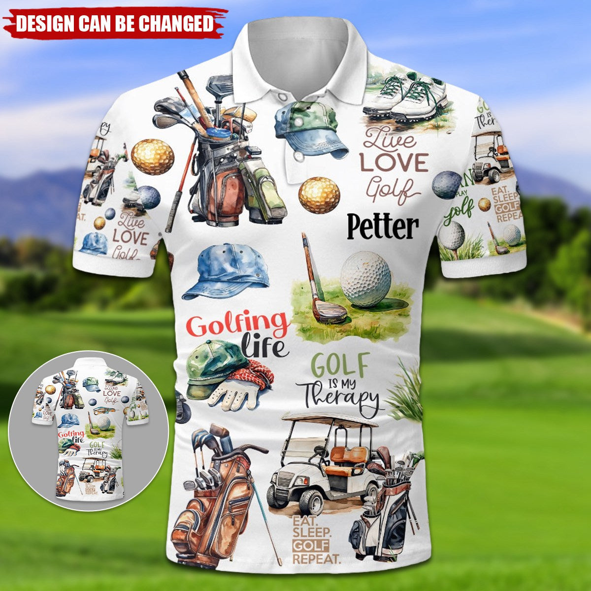 Live Love Golf - Personalized Golf Polo Shirt