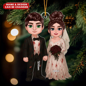Halloween Horror Theme Couple Matching Personalized Acrylic Ornament