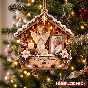 Personalized Memorial Photo Wood Ornament, In Loving Memory Christmas Ornament