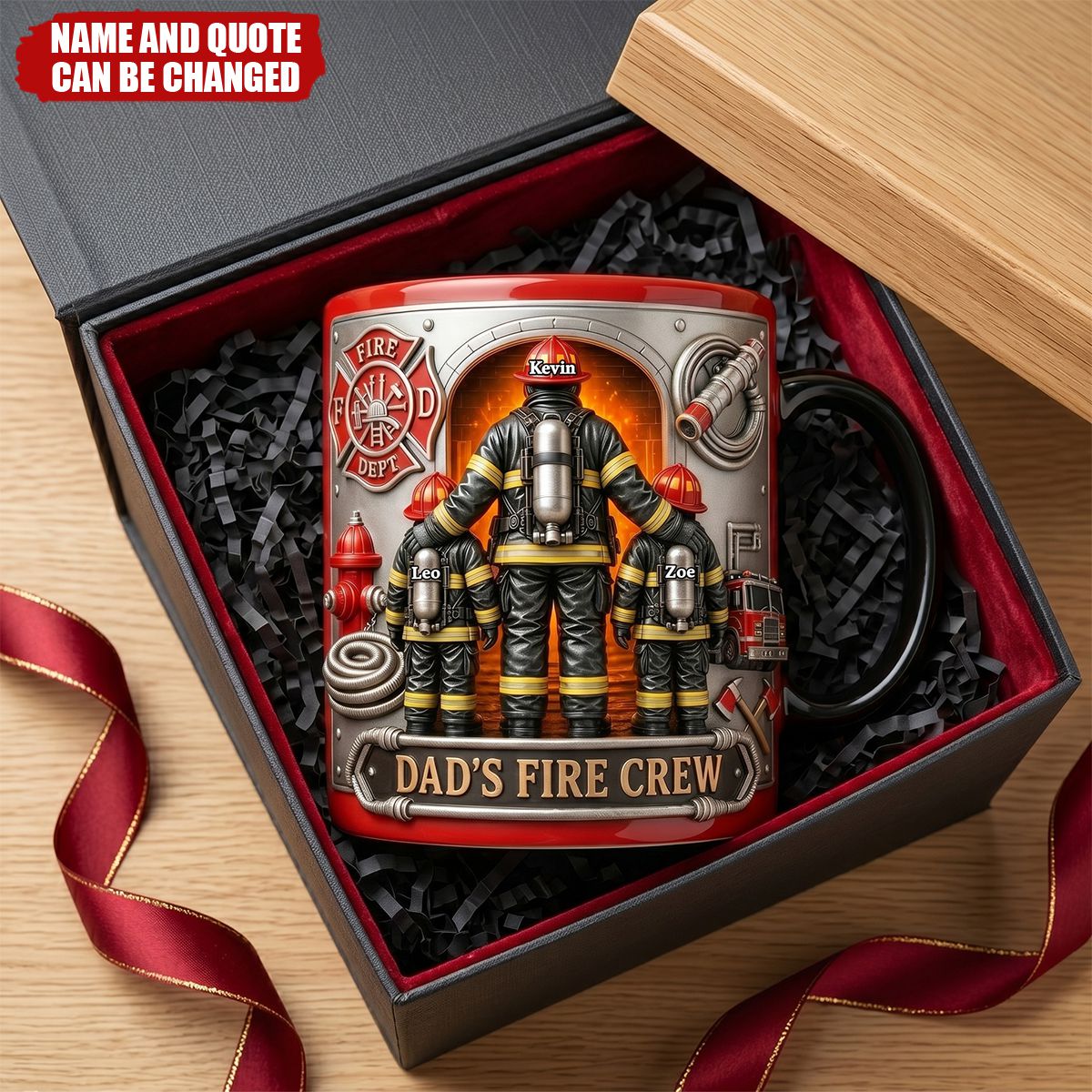 Firefighter Dad - Personalized Custom Coffee Mug, Gift for Dad