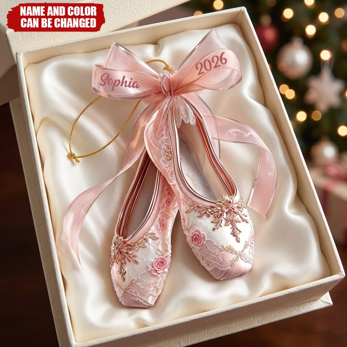 Ballet Shoes Christmas Ornament, Pointe Shoe Acrylic Tree Hanging