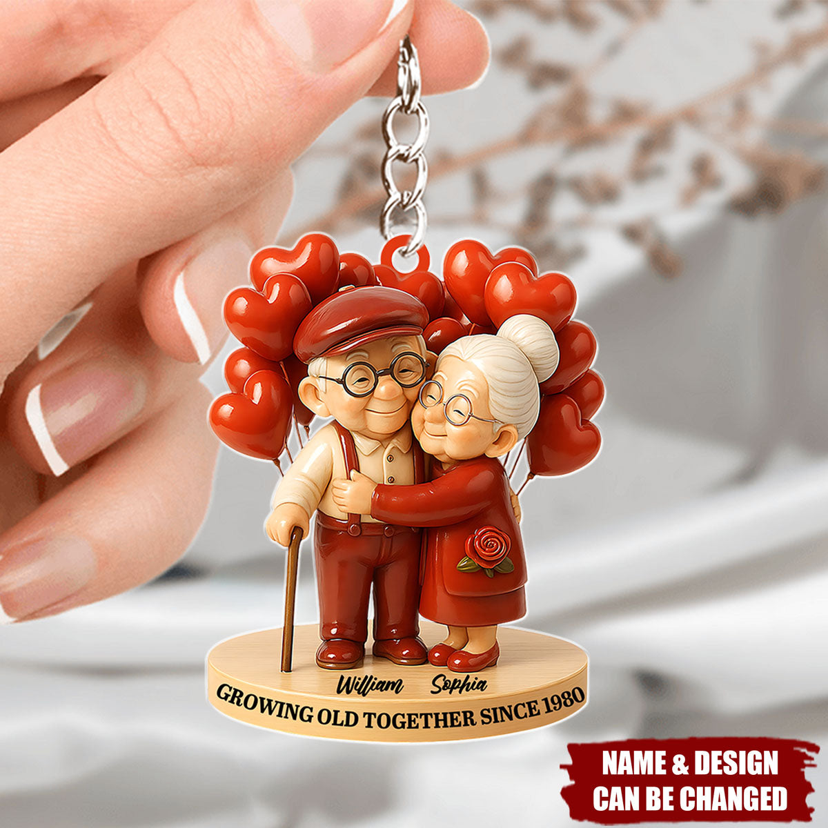 Growing Old Together - Personalized  Acrylic Keychain