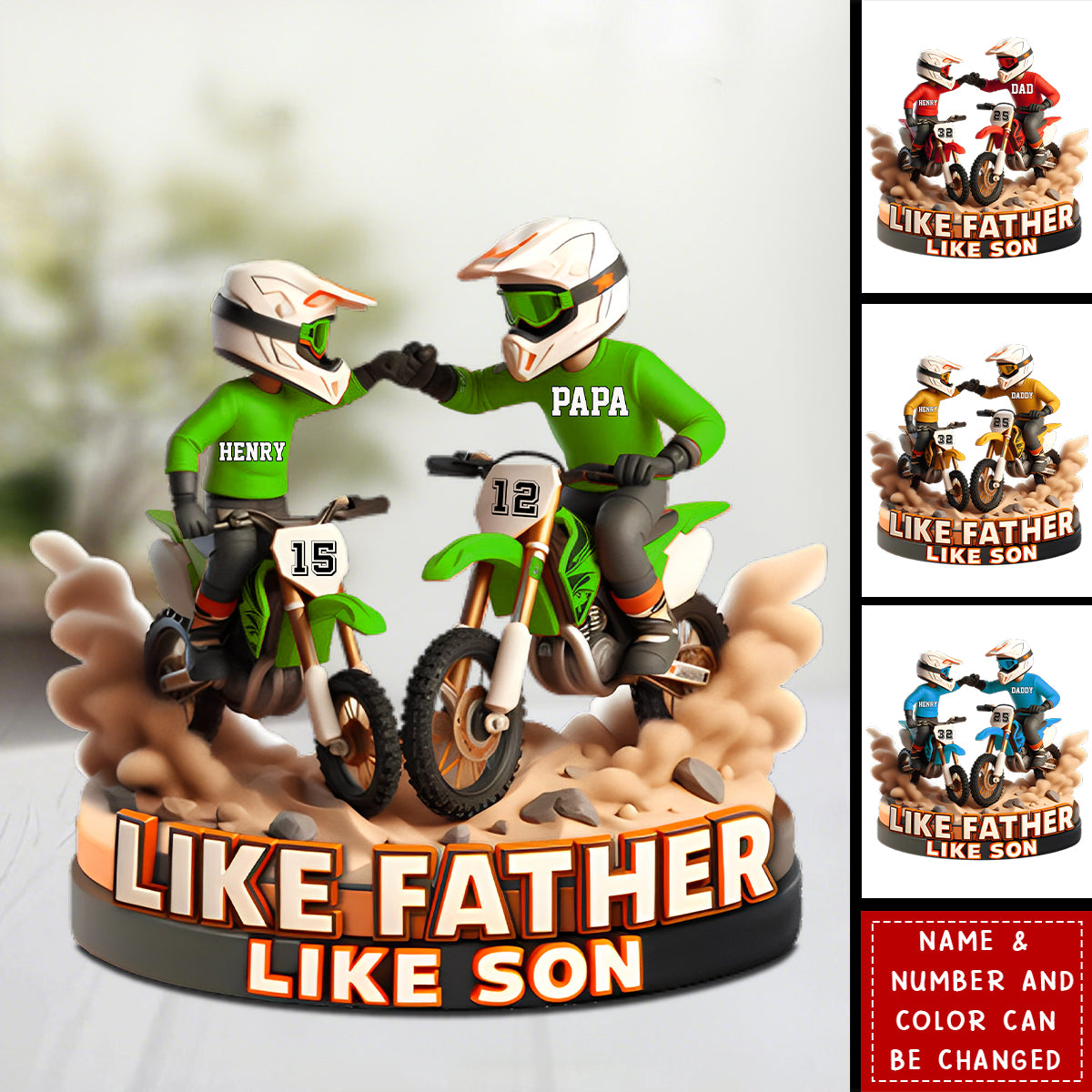 Dirt Bike Dad Plaque - Personalized Gifts For Father