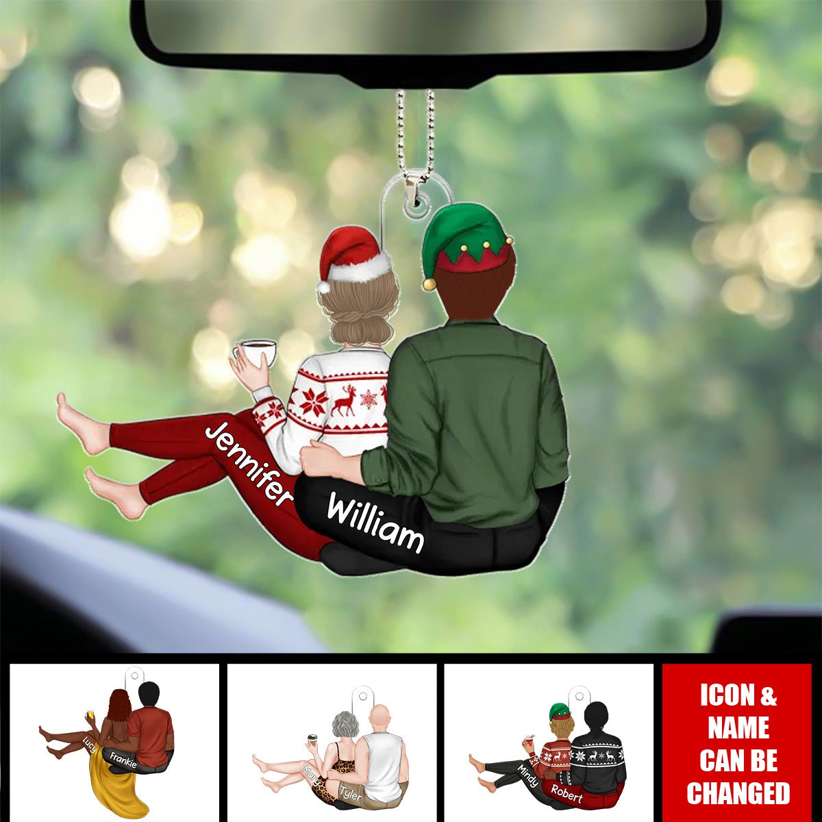 My Favorite Place - Personalized Acrylic Car Ornament - Gift For Couple