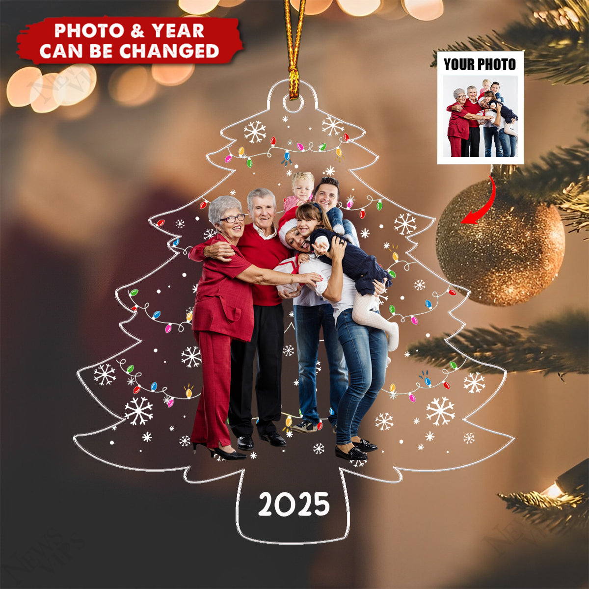 Celebrate Your Family This Christmas With A Personalized Tree Acrylic Ornament,Gift For Family