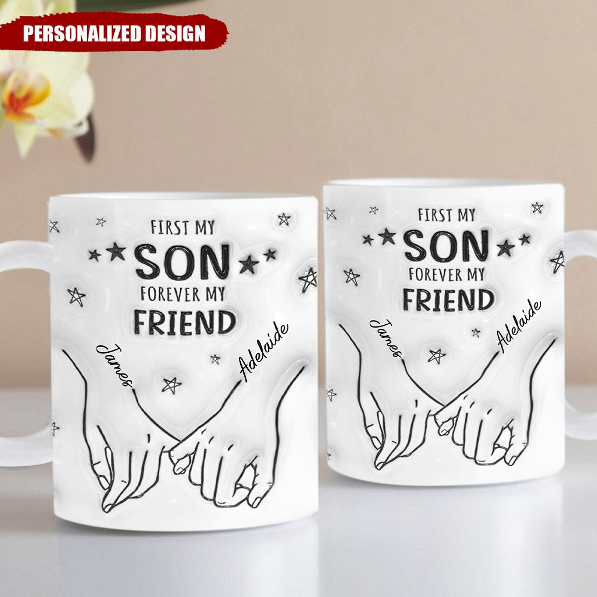 First My Mother Forever My Friend - Family Personalized Custom 3D Inflated Effect Printed Mug - Gift For Mom, Daughter