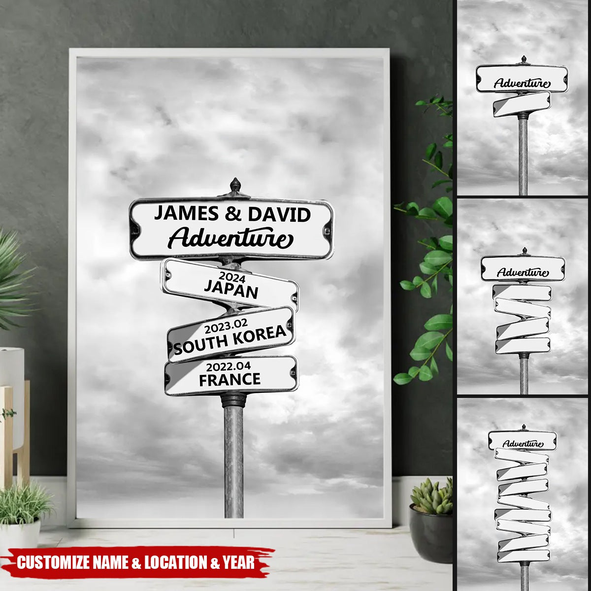 Love Travel Personalized Poster Home Decoration - Traveling Adventure Gifts For Couples Family