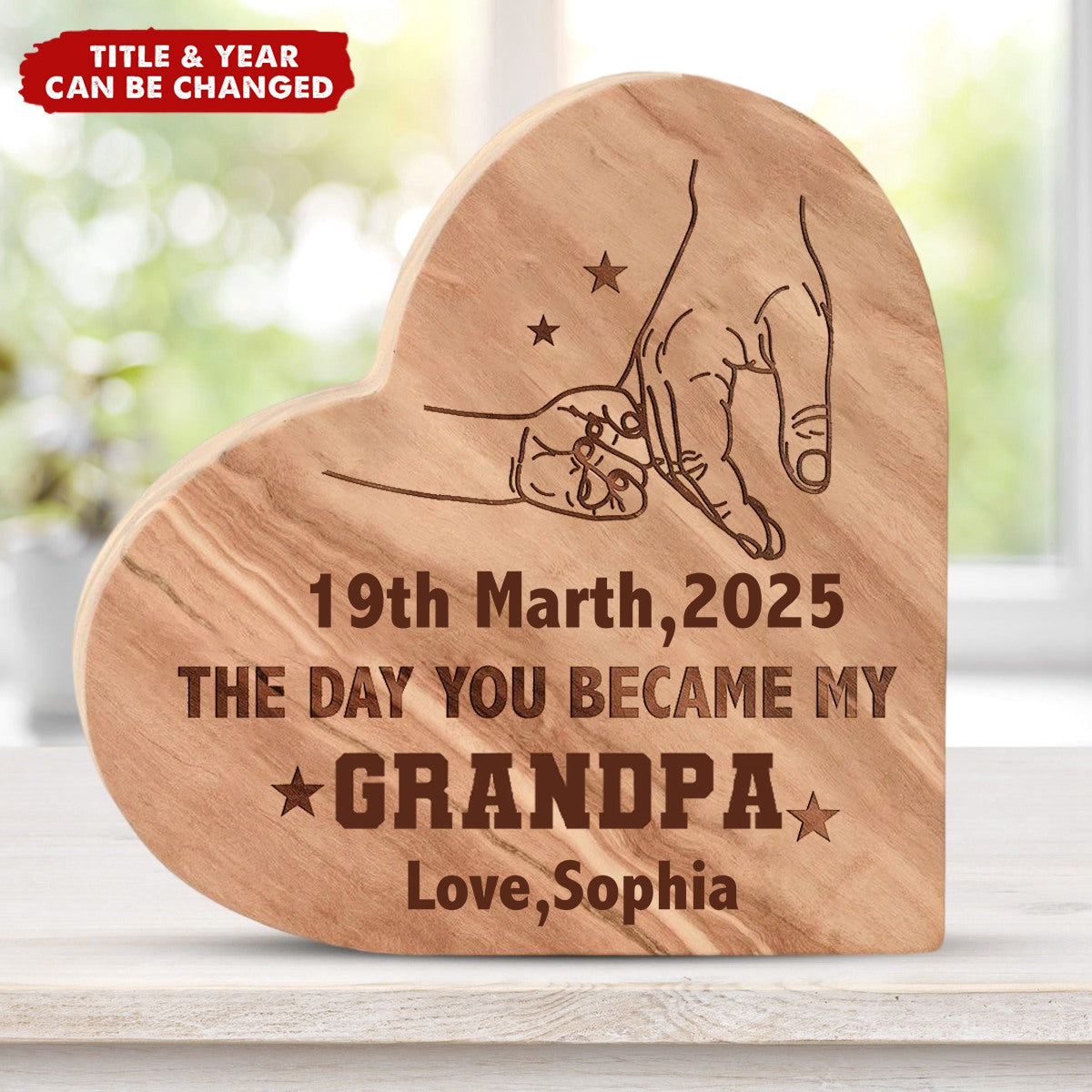 Custom Date The Day You Became My Daddy - Personalized Engraved Wood Plaque