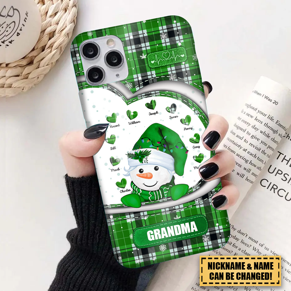 Colorful Christmas Snowman Grandma Mom Little Heart Kids Personalized Phone Case