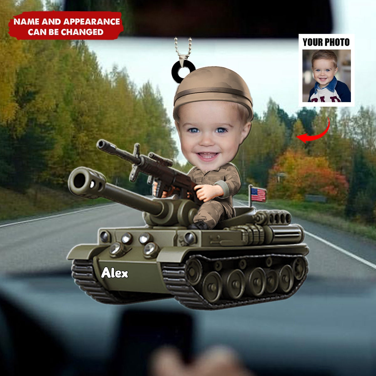 Custom Photo Gifts For Military Kid Car Ornament