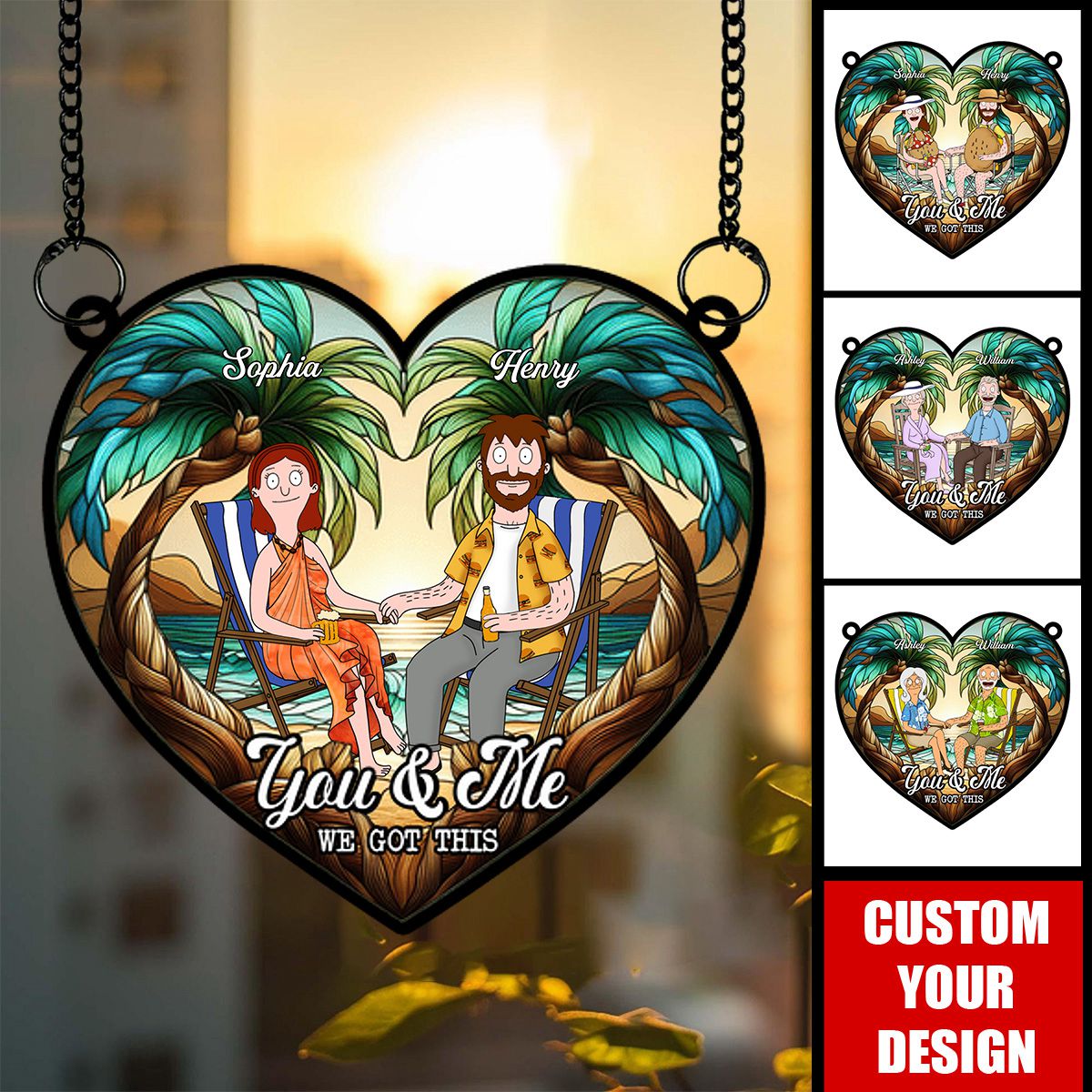 You And Me We Got This - Funny Couple Heart Suncatcher Ornament