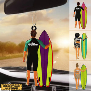 Personalized Surfing Ornament, Gifts For Surfers, Sport Gifts For Surfing Lover