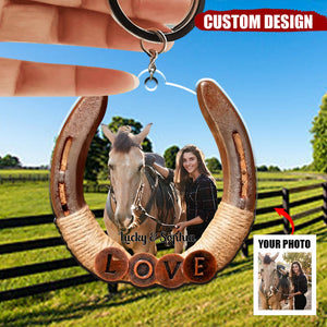 Personalized Horse Acrylic Keychain - Gift Idea For Horse Lover - Upload Photo