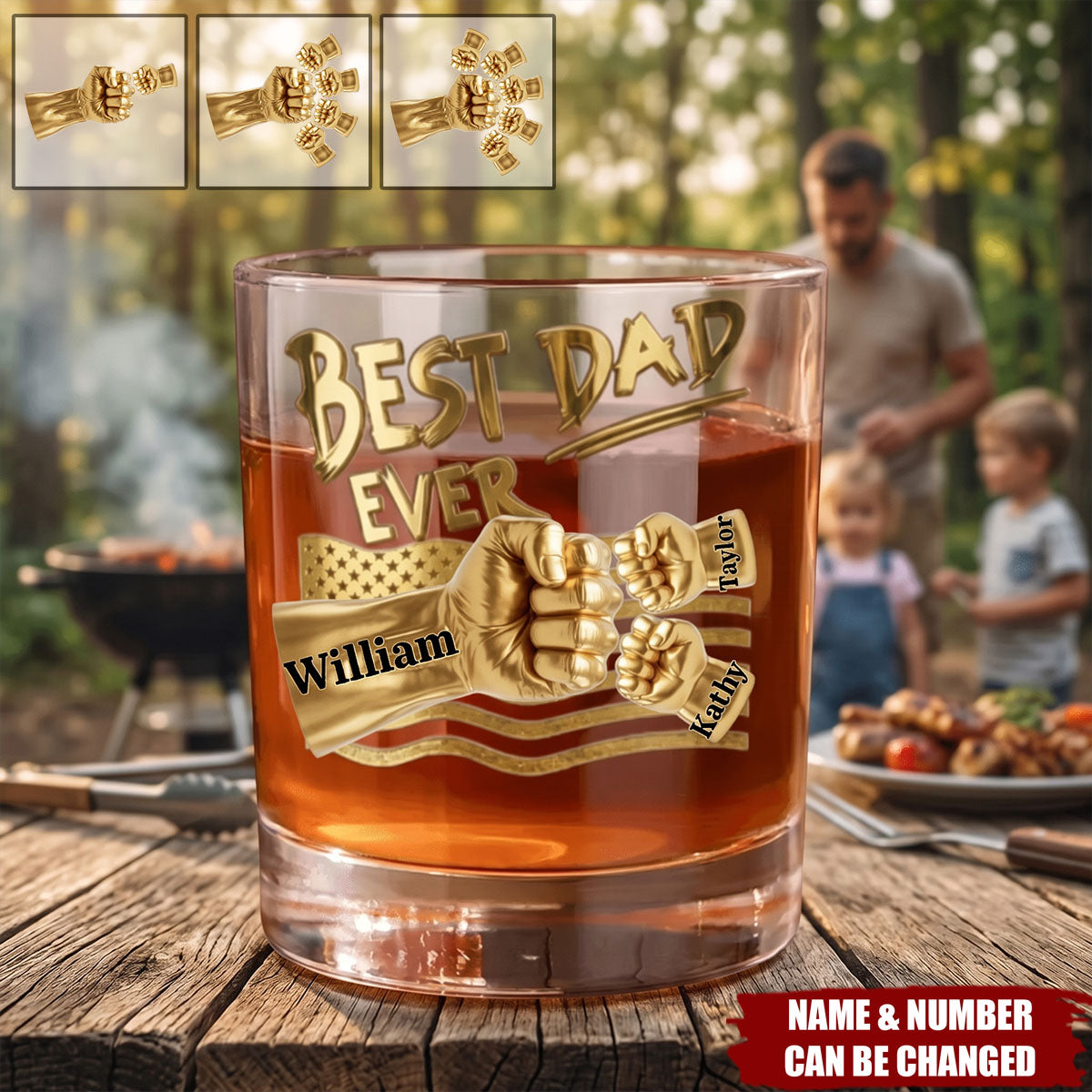 Power Fist Drinking Whiskey Glass - Personalized Gifts For Dads