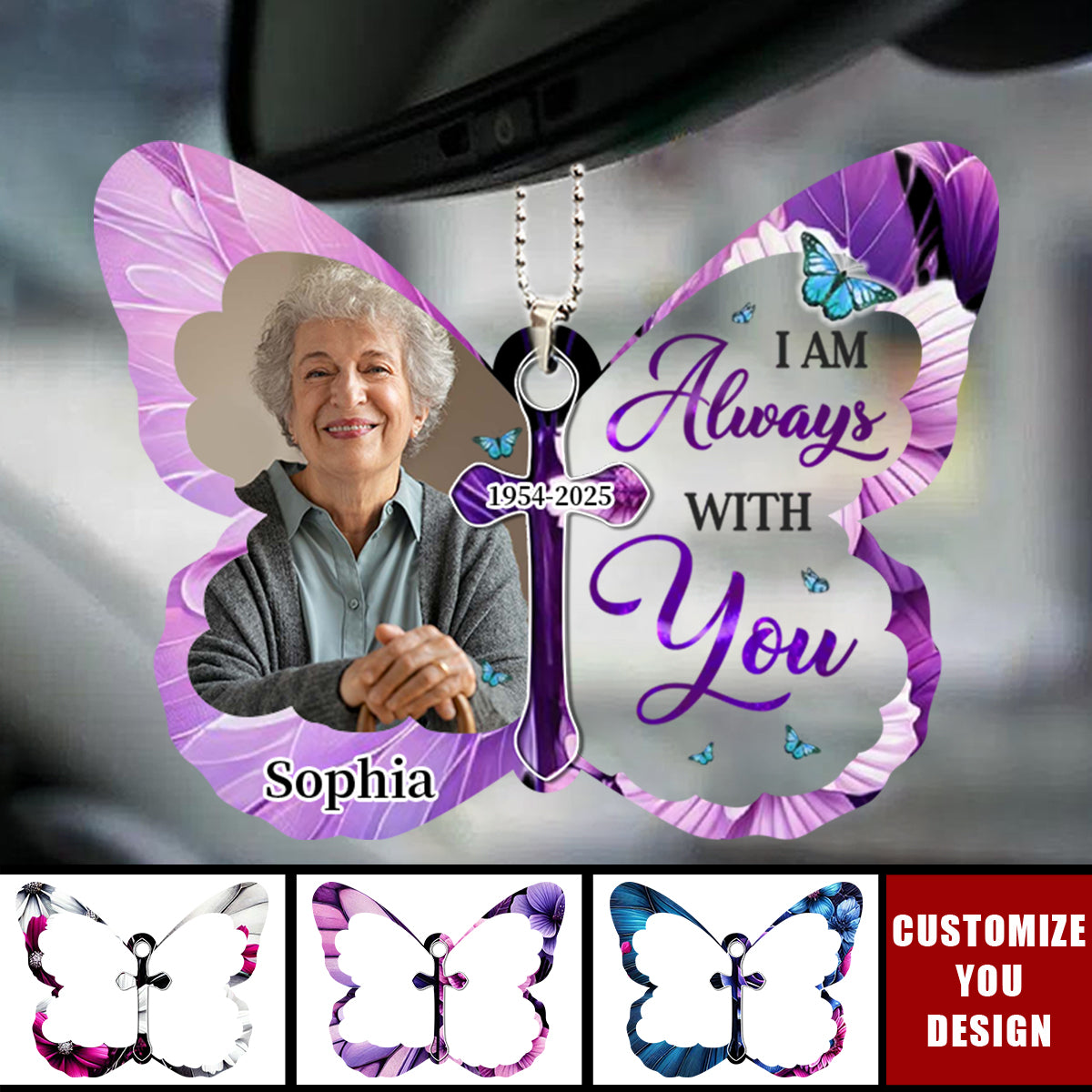 Custom Photo In Memory, I Am Always With You - Memorial Personalized Car Ornament