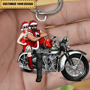 Motorcycle Couple Front View, Gift For Motorcycle Lovers-Personalized Acrylic Keychain