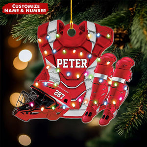 Personalized Name And Number Shaped Baseball Ornaments, Gifts For Baseball Lover