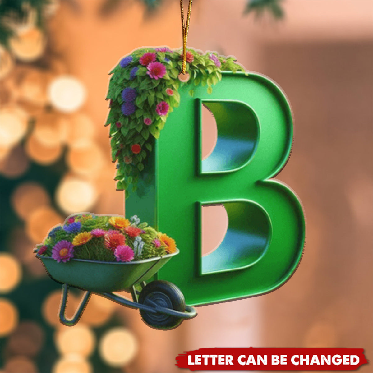 Custom Alphabet Letter Gifts For Garden Lovers Christmas Ornament