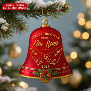 Together Under The Christmas Bells - Personalized Acrylic Ornament, Anniversary Christmas Wedding Gifts