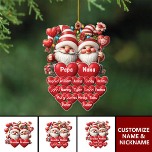 Christmas Grandma & Grandpa Mom & Dad With Heart Kids Personalized Ornament