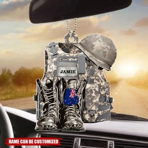 AU NZ Military Uniform Boots & Hat Personalized Acrylic Ornament