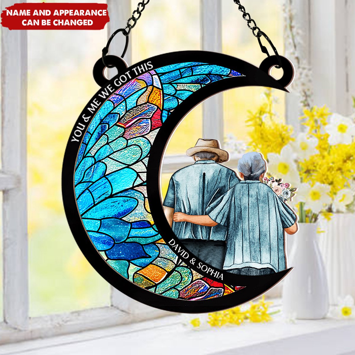 From Our First Kiss Till Our Last Breath - Personalized Window Hanging Suncatcher Ornament
