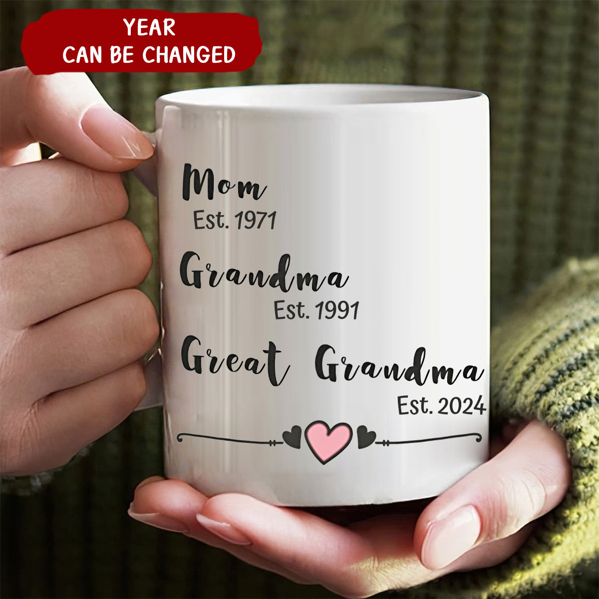 Gift For Mom, Grandma, Great Grandma Mug - Personalized The Year Mug