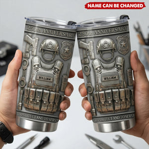 To Protect And To Serve - Personalized Stainless Steel Tumbler, Gift For Police