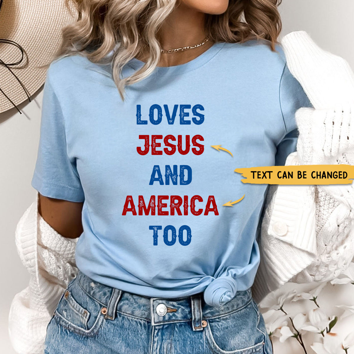 Loves Jesus and America Too Personalized Shirt