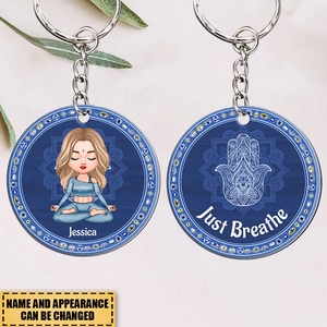 Personalized Custom Keychain - Gift For Yoga Lover