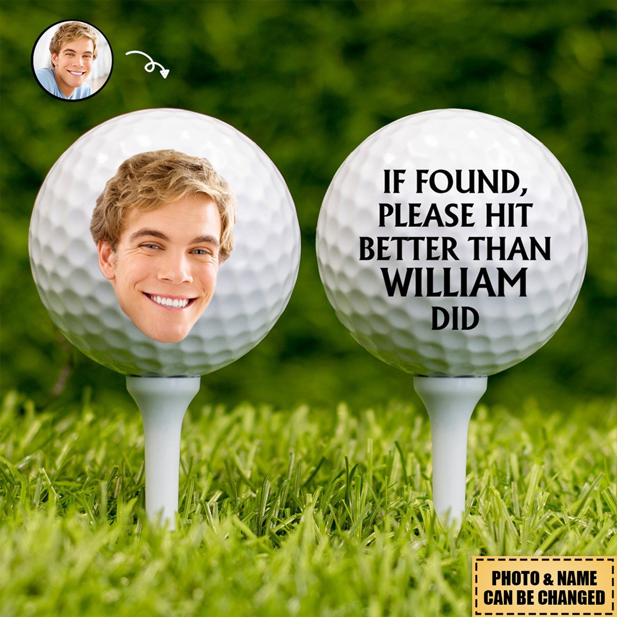 Custom Photo If Found Please Hit Better - Gift For Dad, Father, Grandpa, Golfer, Golf Lover - Personalized Golf Ball