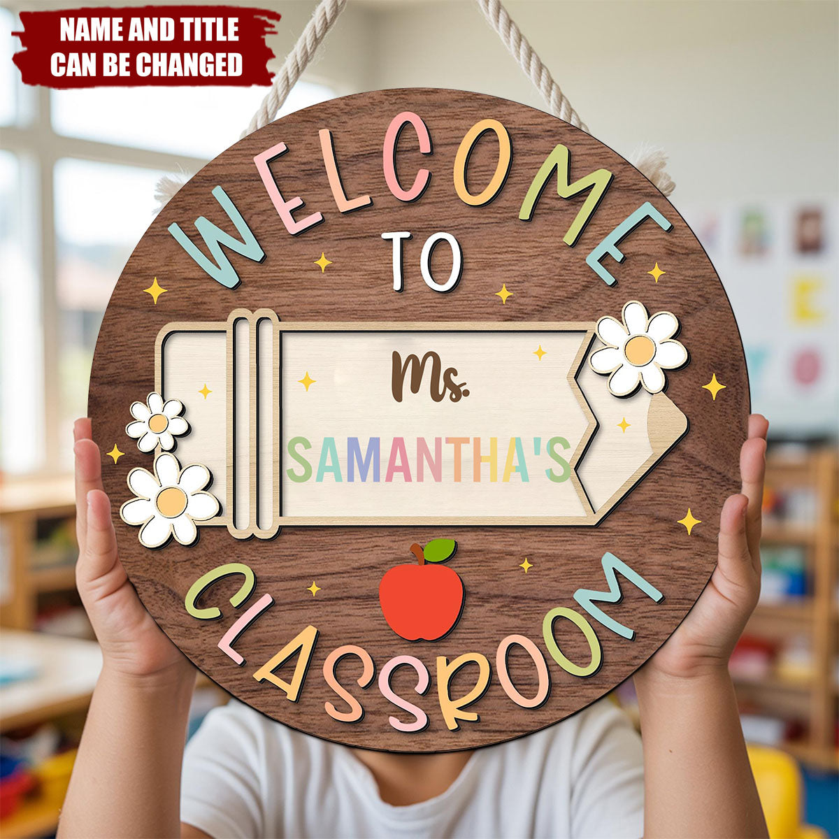 Welcome to Classroom- Personalized Cute Teacher Door Sign, Back to School Gift