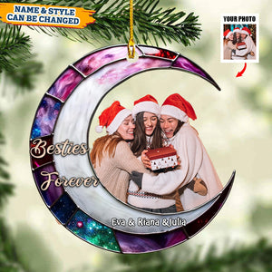 I love you to the moon and back Besties Forever Upload Photo Personalized Acrylic Ornament