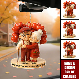 Growing Old Together - Personalized Car Acrylic Hanging Ornament