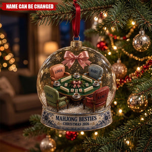 Personalized Mahjong Besties Christmas Ornament Custom Friendship Game Night Holiday Decor 2026 Gift For Friends