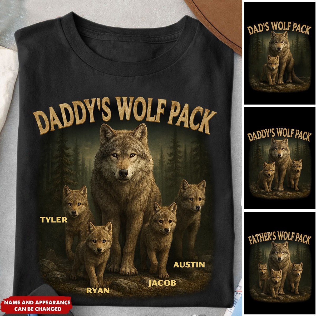Papa’s Wolf Pack - Personalized Shirt - Father's Day, Gift For Dad, Grandpa