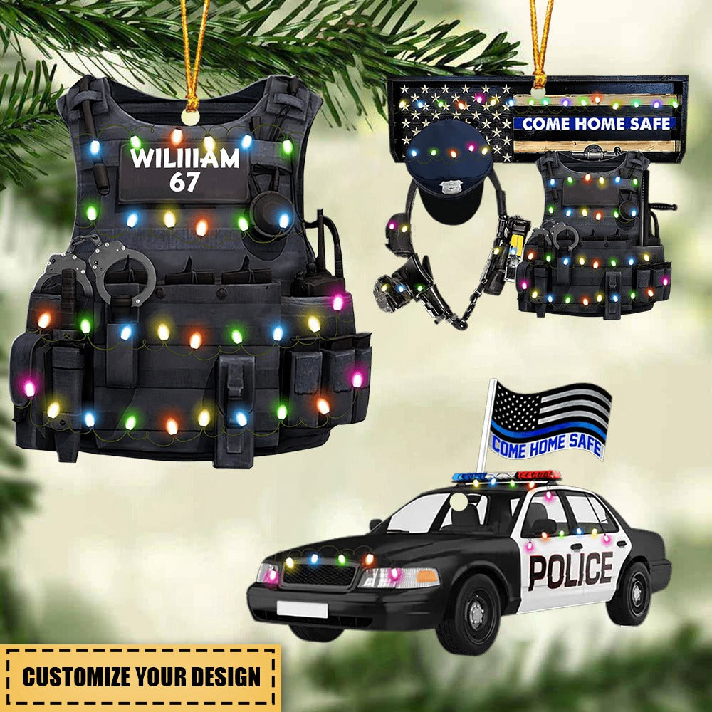 Police Bulletproof Vest, Personalized Ornament, Christmas Gift For Police Officers