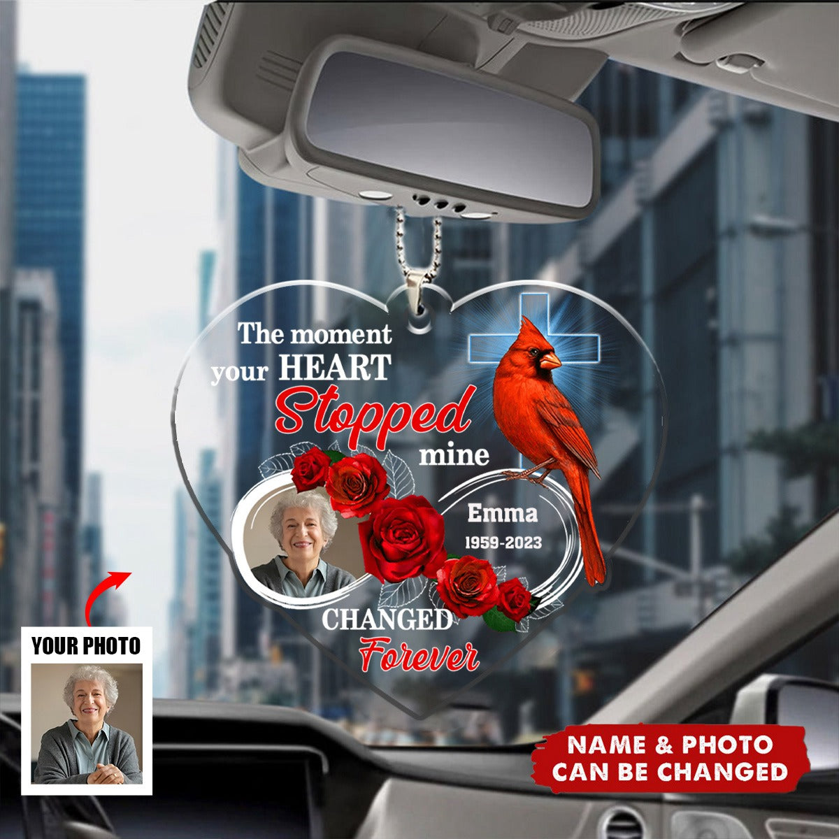 Your Wings Were Ready But My Heart Was Not Upload Photo Personalized Car Ornament