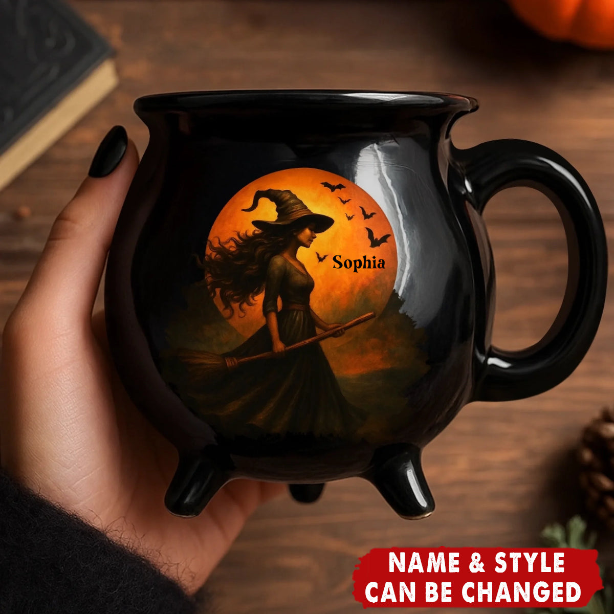 Witching You A Wicked Brew Personalized Witch Cauldron Coffee Mug Halloween Witchy Gifts