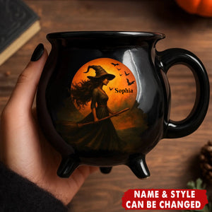 Witching You A Wicked Brew Personalized Witch Cauldron Coffee Mug Halloween Witchy Gifts