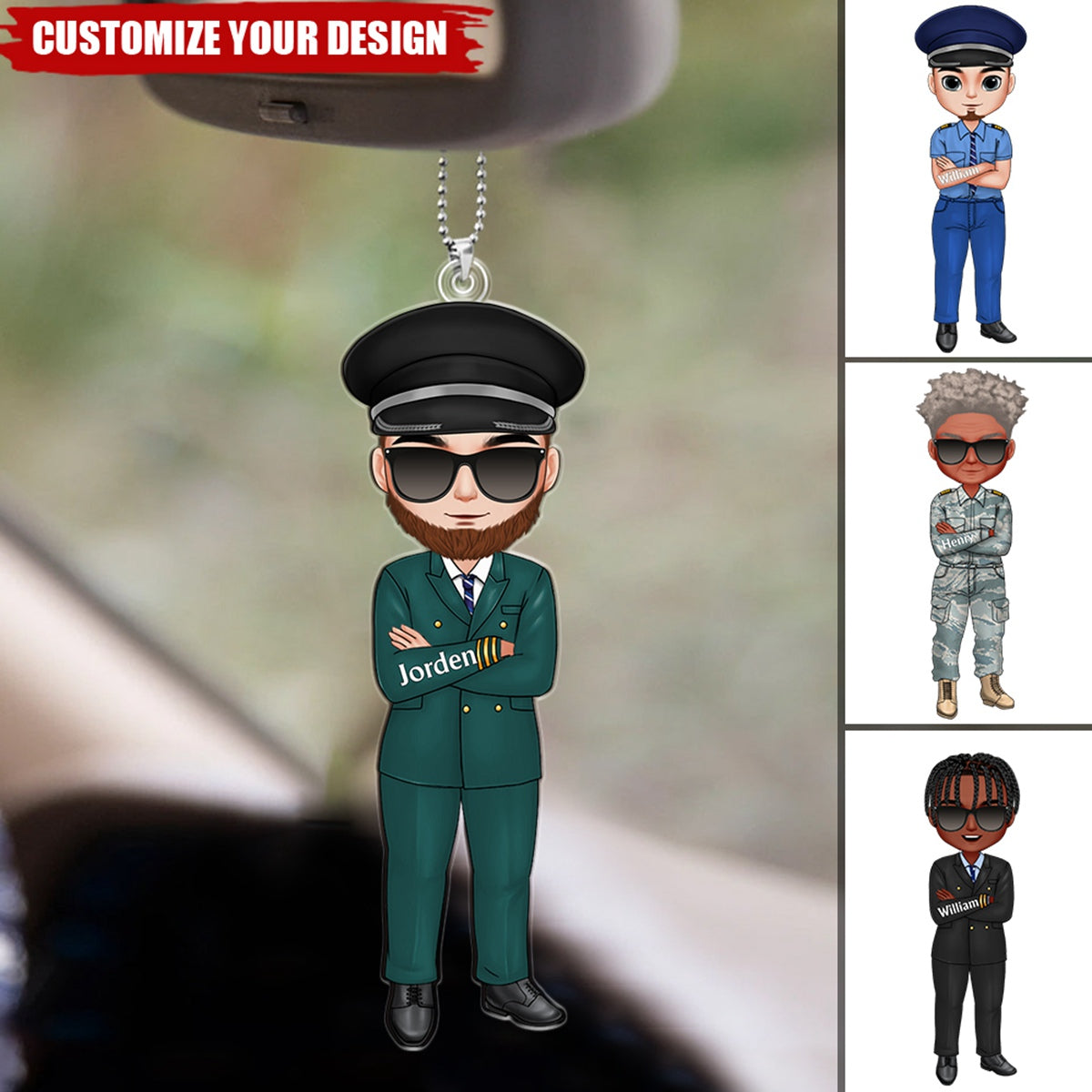 Pilot Man Personalized Acrylic Ornament, Gift For Pilot