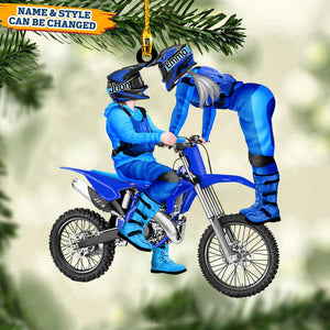 Motocross Couple, Personalized Acrylic Ornament, Gift For Christmas