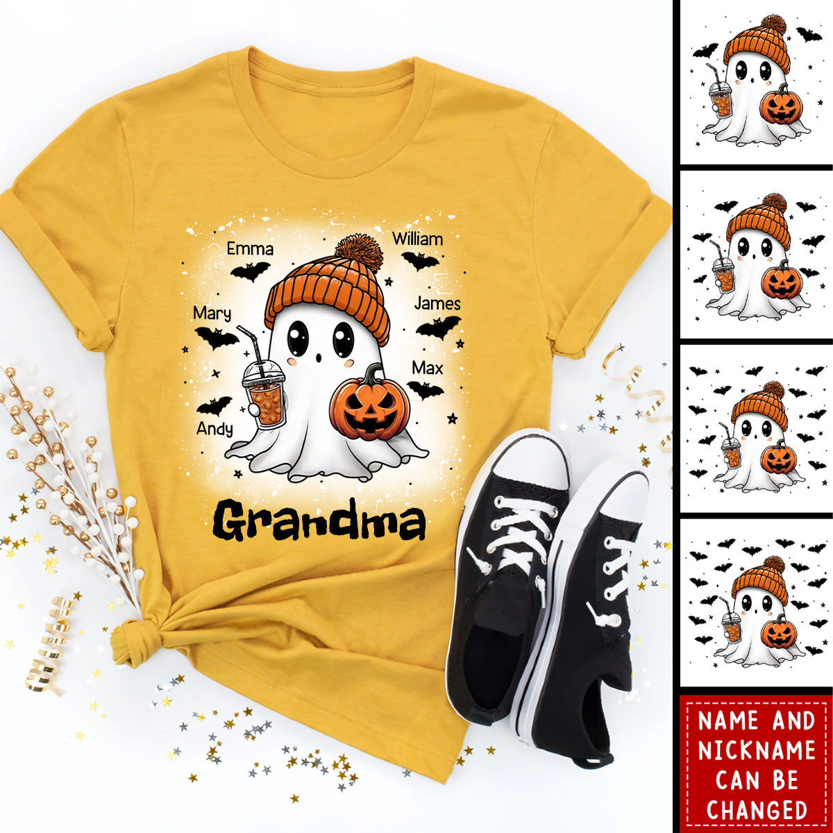 Boo Grandma Fall Season Halloween Personalized Shirt